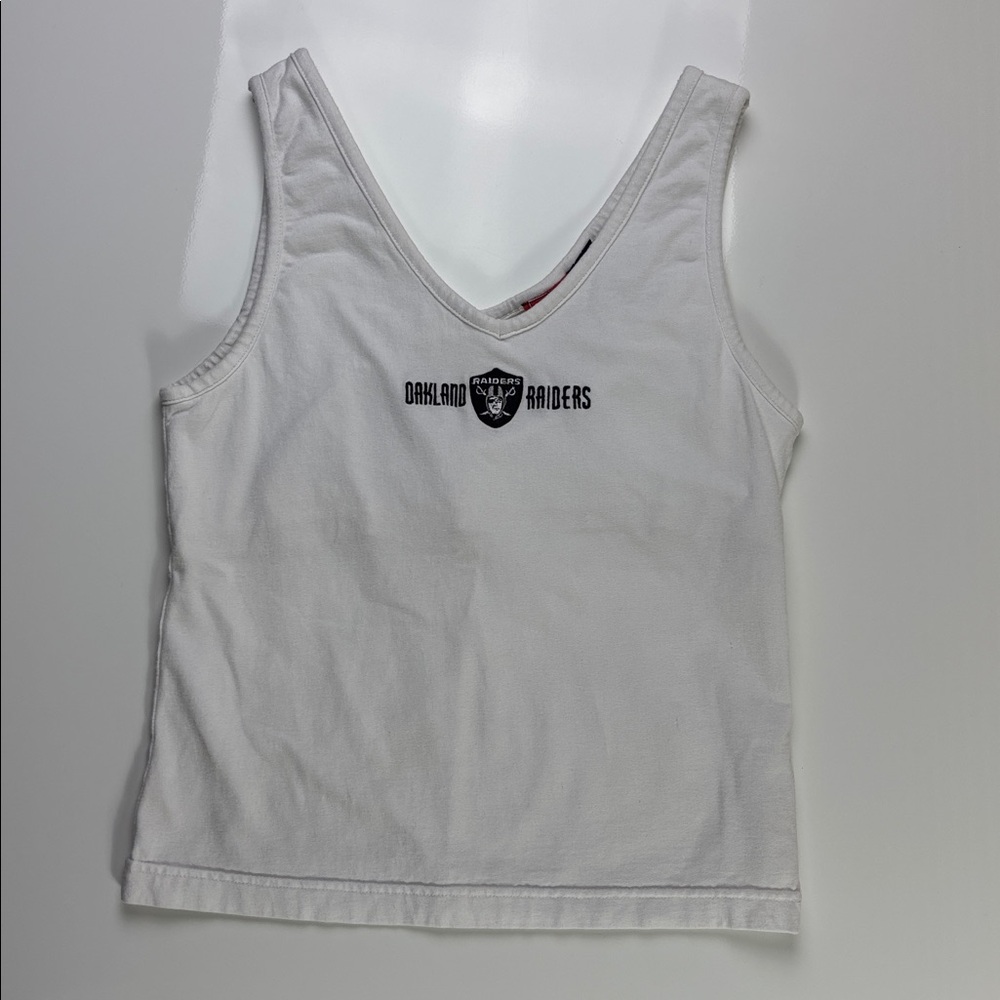 Built in sport bra White Oakland Raiders Tank Top